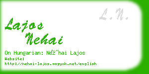 lajos nehai business card